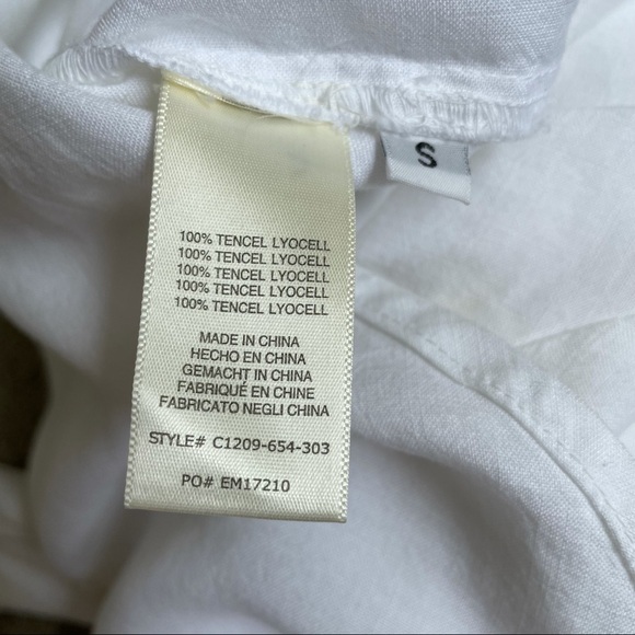 Anthropologie Cloth & Tone Lace Up Tencel Blouse - Picture 10 of 12